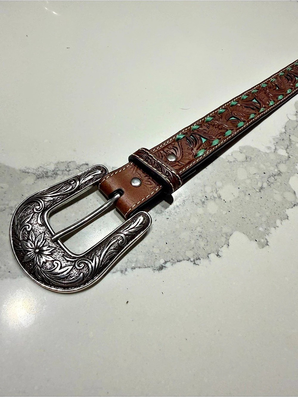 Nocona Western Belt Western Leather Belt Brown Size 22-26”